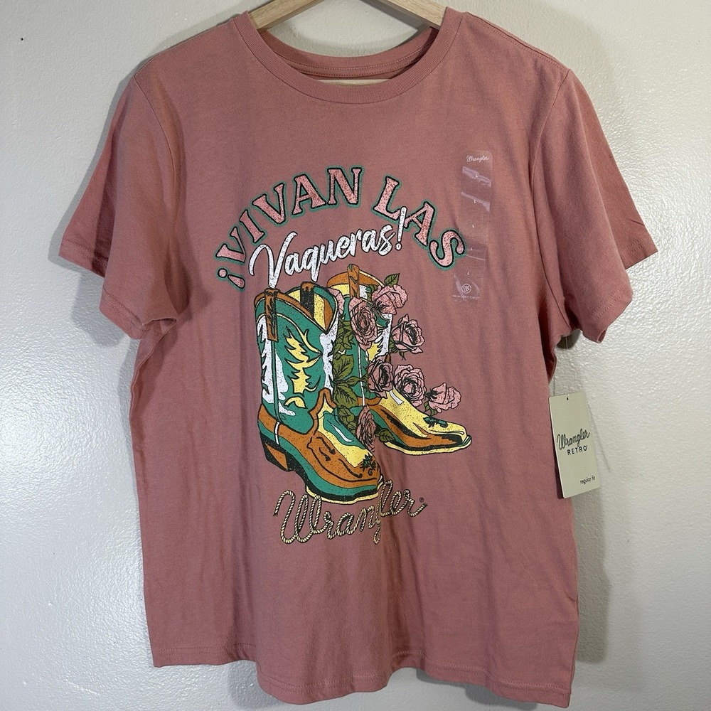 Wrangler Women's‎ L Retro Vivan Las Vaqueras Graphic Short-Sleeve T-Shirt
